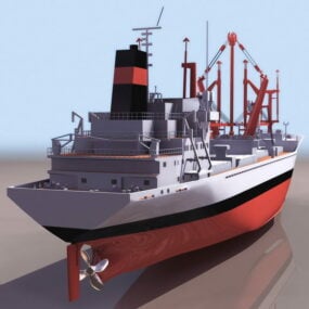 Model 3D statku towarowego jednostki pływającej