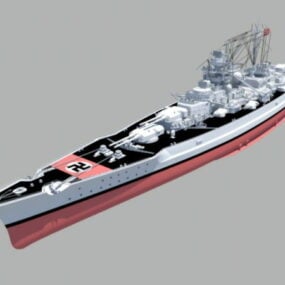 โมเดลเรือรบเยอรมัน Bismarck 3d