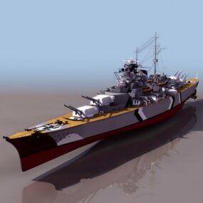 Watercraft German Bismarck Battleship 3d model