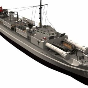 Motomarine allemande E Boat modèle 3D