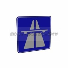 German Highway Traffic Road Sign 3d model
