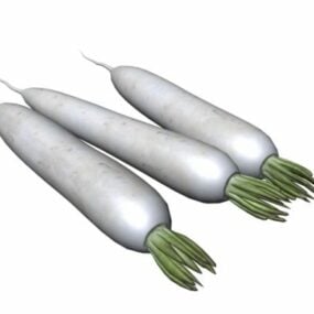 巨大な白大根野菜 3D モデル