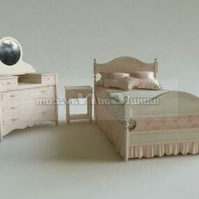 Toeletta per mobili da letto per ragazza modello 3d