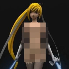 Girl Sword Fighter Character 3d model
