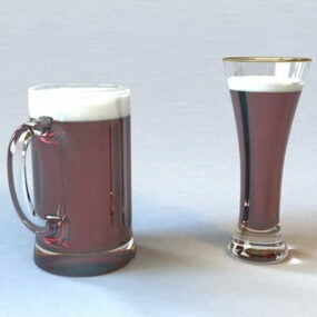 Western Glass Beer Mugs 3d model