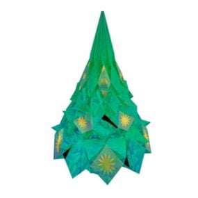 Model 3d Dekorasi Pohon Kerucut Top Natal