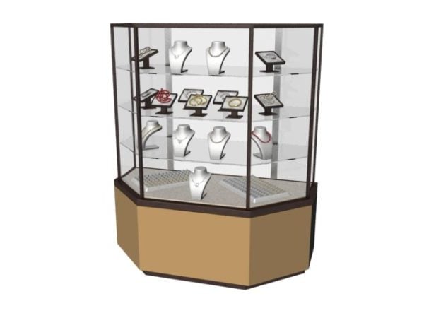 Glass Jewelry Showcase Cabinet