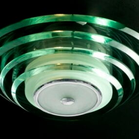 Electric Glass Semi Flush Ceiling Light 3d model