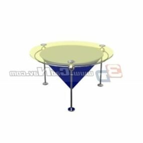 Glass Top Cone Table Furniture 3d model