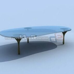 Glass Top Sofa Table Furniture 3d model