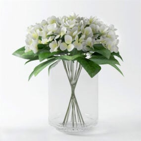 Glazen vaas bruiloft bloemen 3D-model