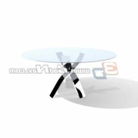 Glass Steel Coffee Table Design 3d model
