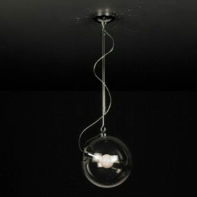 Розкішна 3d модель підвісної лампи зі скляною кулькою