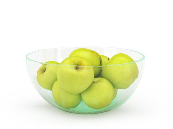 Glass skål grönt äpple