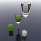 Glass Style Candle Holders Set