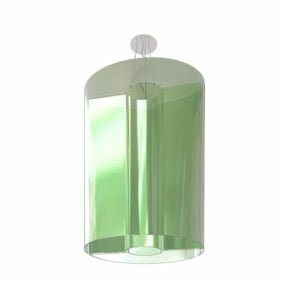 Glass Column Shade Pendant Light 3d model
