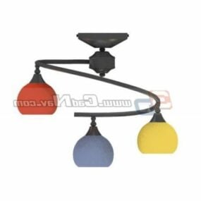Glass Decorative Design Ceiling Lamp 3d model