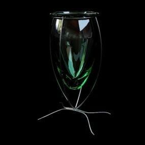 Vaso de vidro no modelo 3D de decoração de suporte