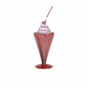 음료 유리 아이스크림 3d 모델