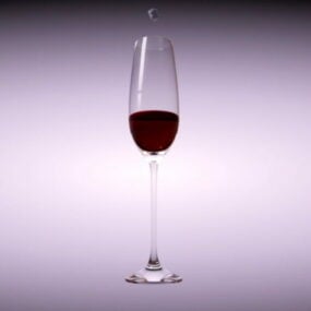 Enkelt glas vin 3d-model