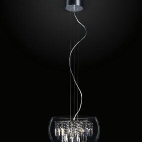 مصباح معلق زجاجي لغرفة المعيشة نموذج ثلاثي الأبعاد