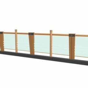 Glasgeländer Balkon 3D-Modell