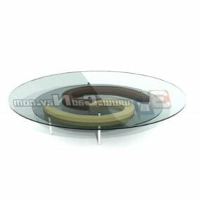 Glass Round Sofa Table Design 3d model