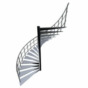 3d модель дизайну скляних спіральних сходів готелю