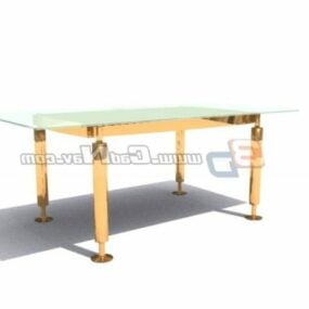 Modelo 3d de móveis de mesa de centro com tampo de vidro