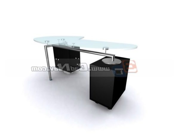 Furniture Glass Top Office Workstation Free 3d Model 3ds Max