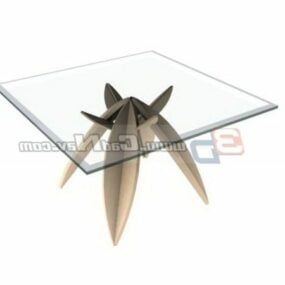 Glazen vierkante salontafel meubilair 3D-model