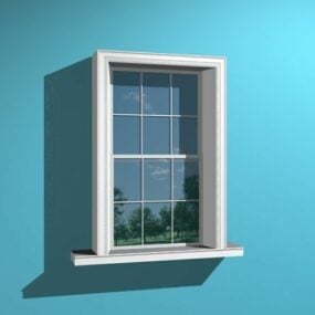 تصميم نافذة زجاجية منزلية نموذج ثلاثي الأبعاد