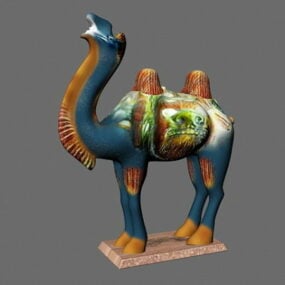 Antique Statue Glazed Camel Figure 3d model