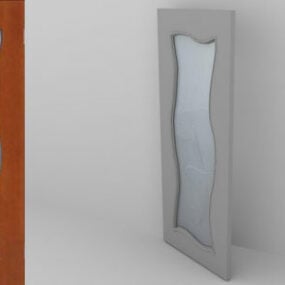 Glazed Wood Door Furniture 3d model
