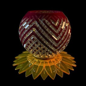 Geglazuurde bruin gekleurde glazen vaas 3D-model