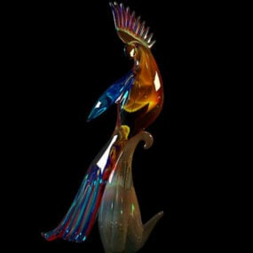 Glass Peafowl Decorative Vase 3d model