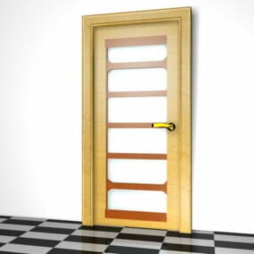 Domowe drzwi drewniane przeszklone Model 3D