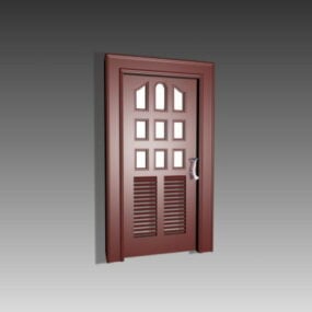 Puerta de persiana esmaltada de madera modelo 3d