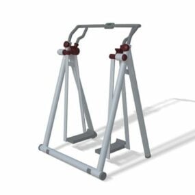 Fitness Equipment Steel Frame Leather Bench 3d model