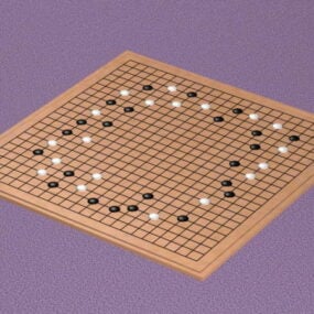 لعبة الطاولة الآسيوية Go نموذج ثلاثي الأبعاد