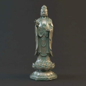 慈悲の女神古代像3Dモデル