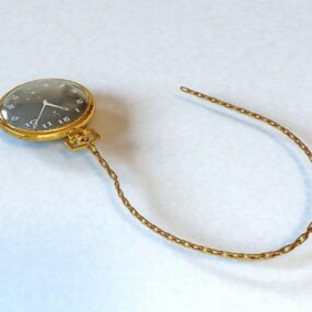 ساعة جيب مجوهرات ذهبية عتيقة نموذج ثلاثي الأبعاد