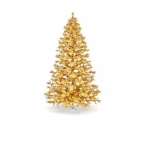 تزیین درخت کریسمس طلایی مدل سه بعدی