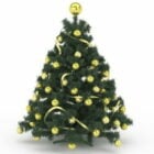 Christmas Tree With Gold Ornaments