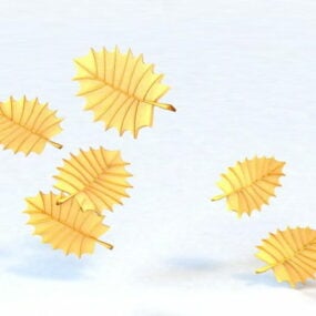 Jewelry Gold Plated Leaf Charms 3d model