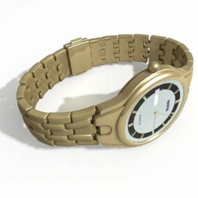 Golden Quartz Watch 3d model