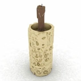 Gold Tube Candle Holder 3d modell