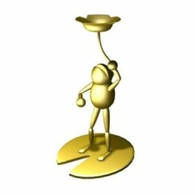 Golden Frog Statue Artware 3d model