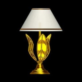 Lámpara de mesa de dormitorio con hoja de oro modelo 3d