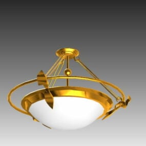 Gold Frame Pendant Lamp 3d model